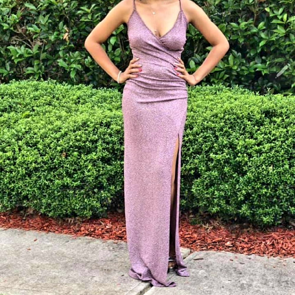 Windsor Leann Formal High Slit Glitter Dress. Size S.